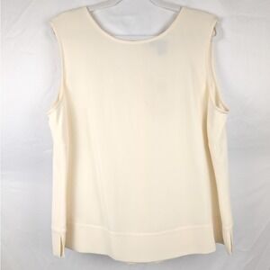 Charter Club 100% Silk Sleeveless Tank Top Blouse 16W Career Cream Quiet Luxury